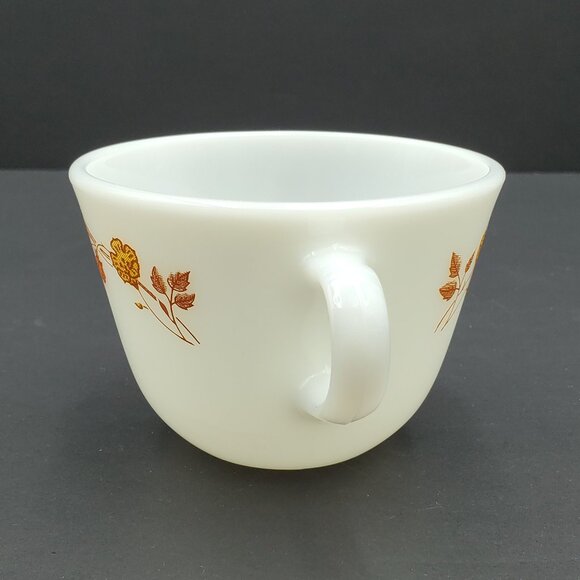 Pyrex Harvest Home Open Sugar Bowl Coffee Cup Wheat Yellow Orange Flowers - Picture 9 of 12